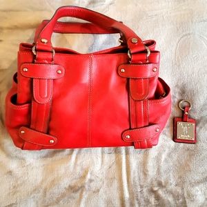Tignanello red leather shoulderbag